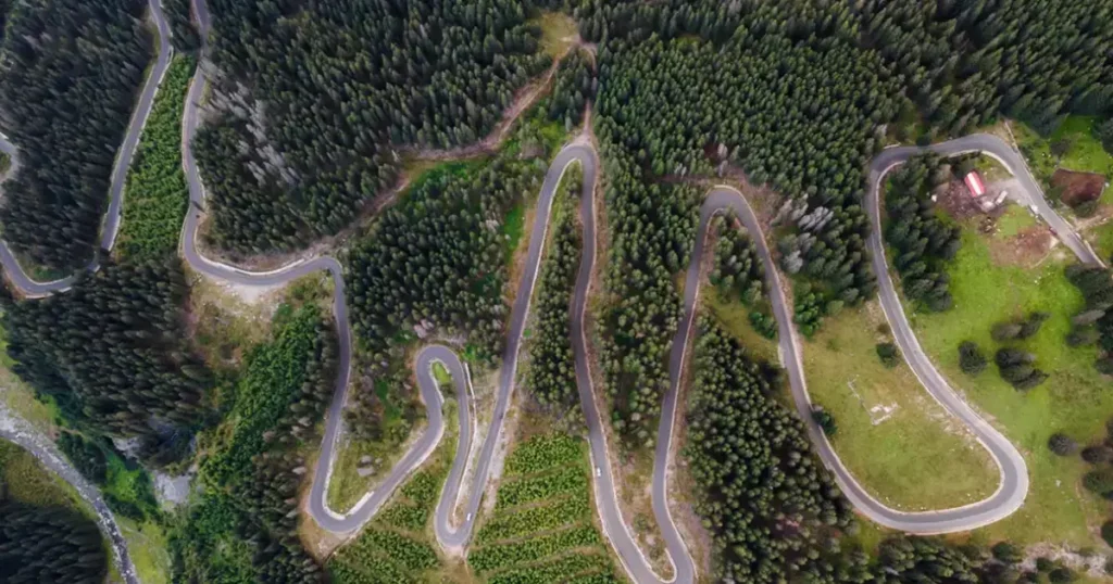 Transalpina vazut de sus